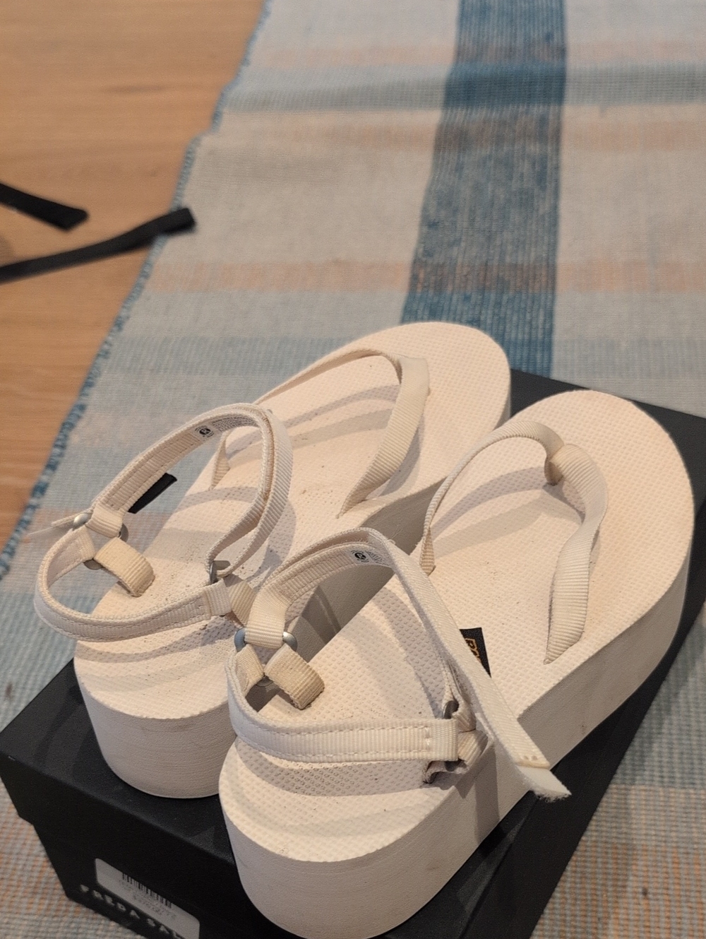 Teva Cream Platform Sandals with Ankle Straps